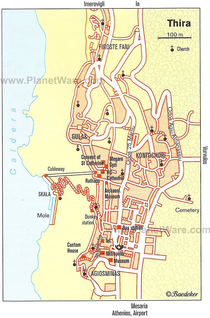 Thira (Fira) - Floor plan map