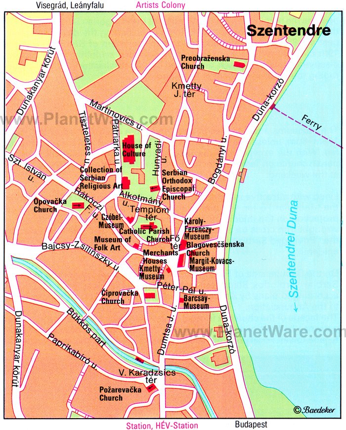 Szentendre Map - Tourist Attractions