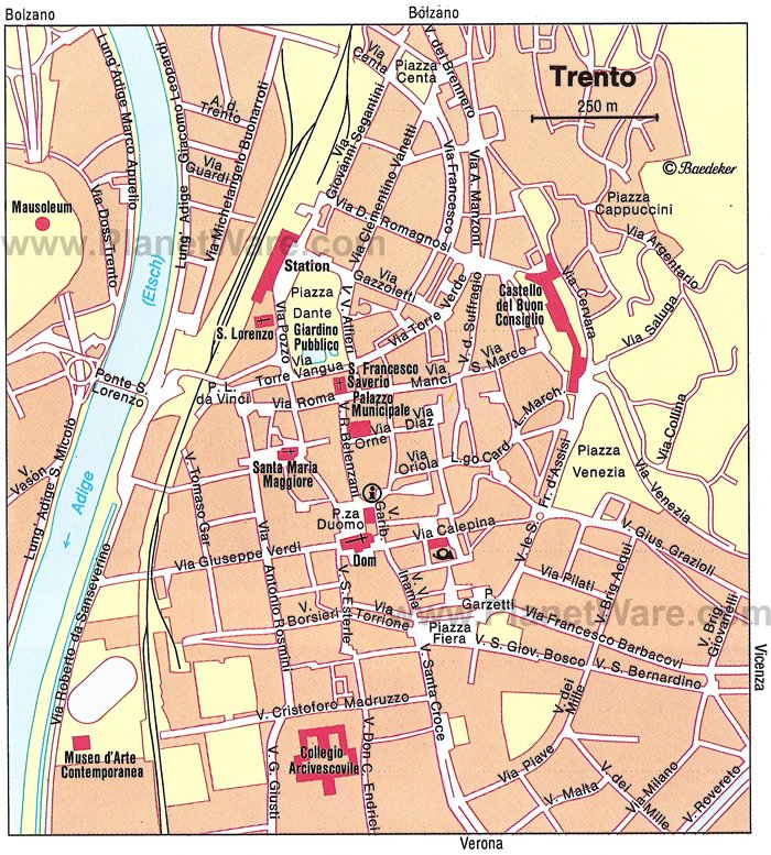 Trento Map - Tourist Attractions