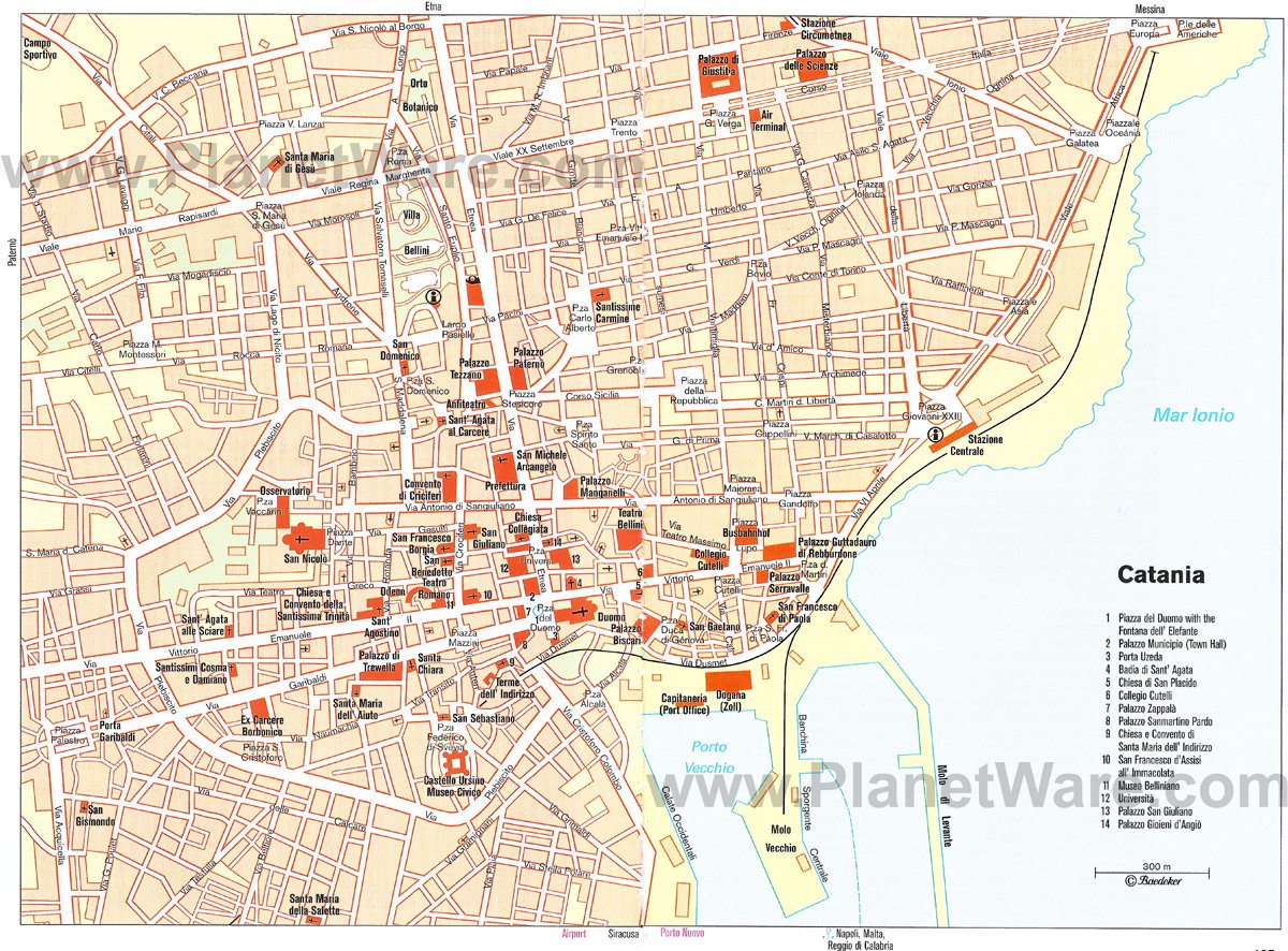 Catania Map - Tourist Attractions