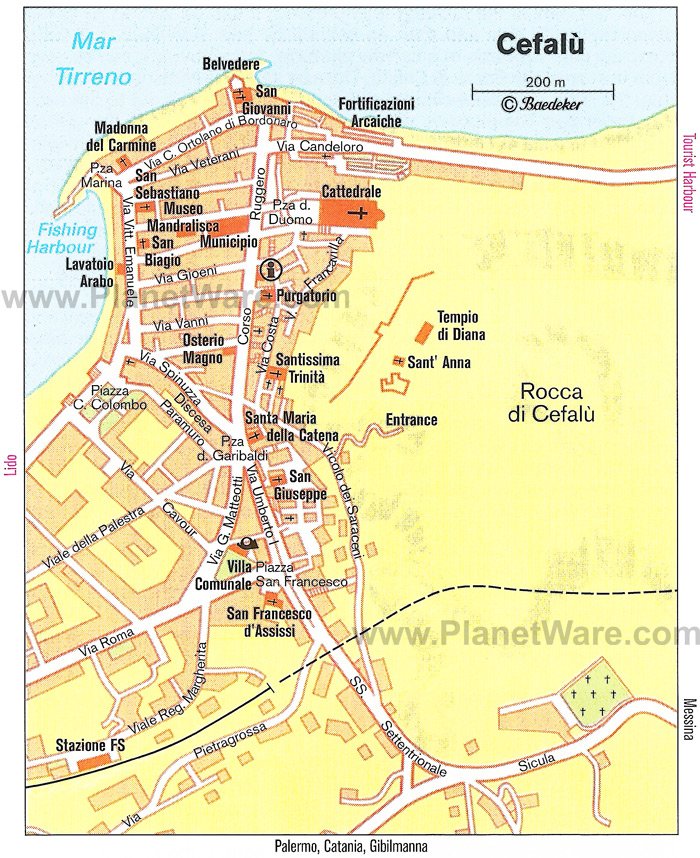 Cefalù Map - Tourist Attractions