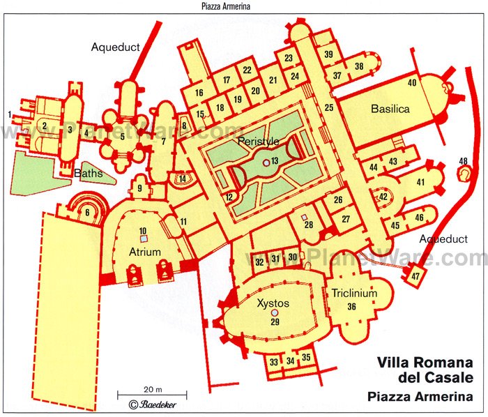 Enna - Villa Romana del Casale - Floor plan map