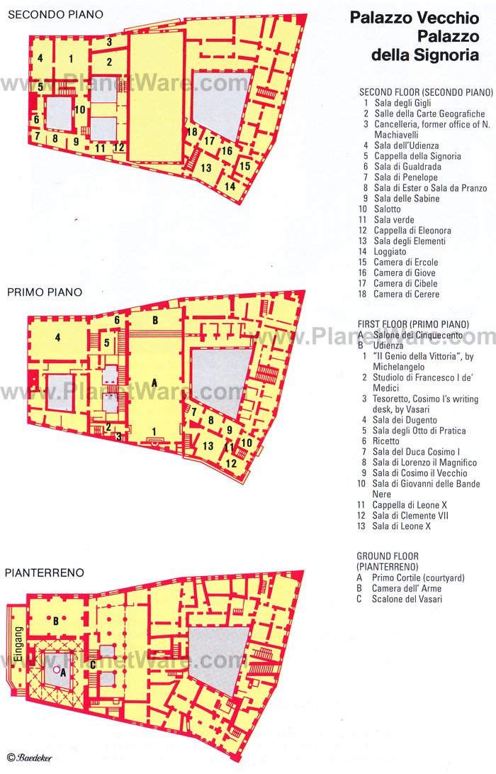 Florence - Palazzo Vecchio - Floor plan map