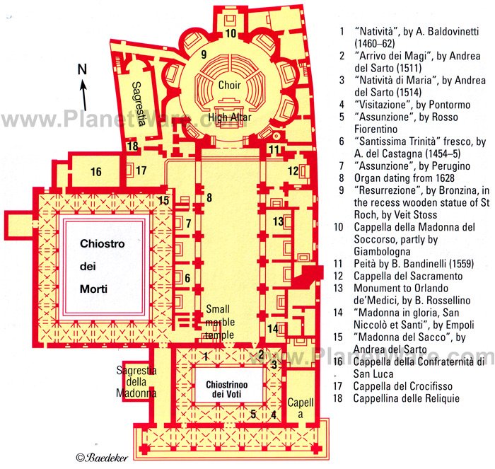 Florence - Santissima Annunziata - Floor plan map
