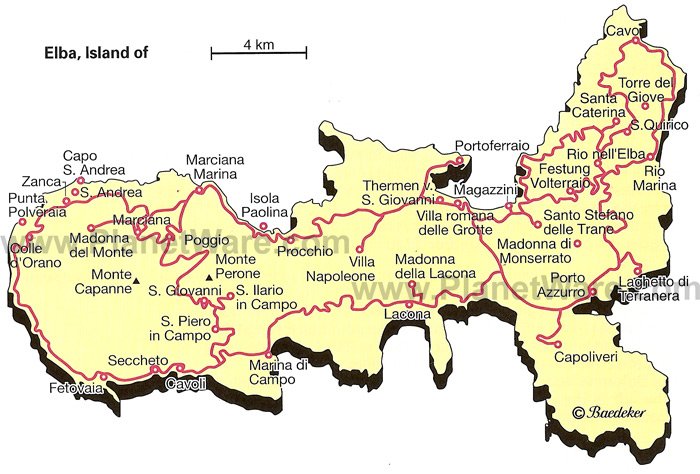 Island of Elba Map - Tourist Attractions