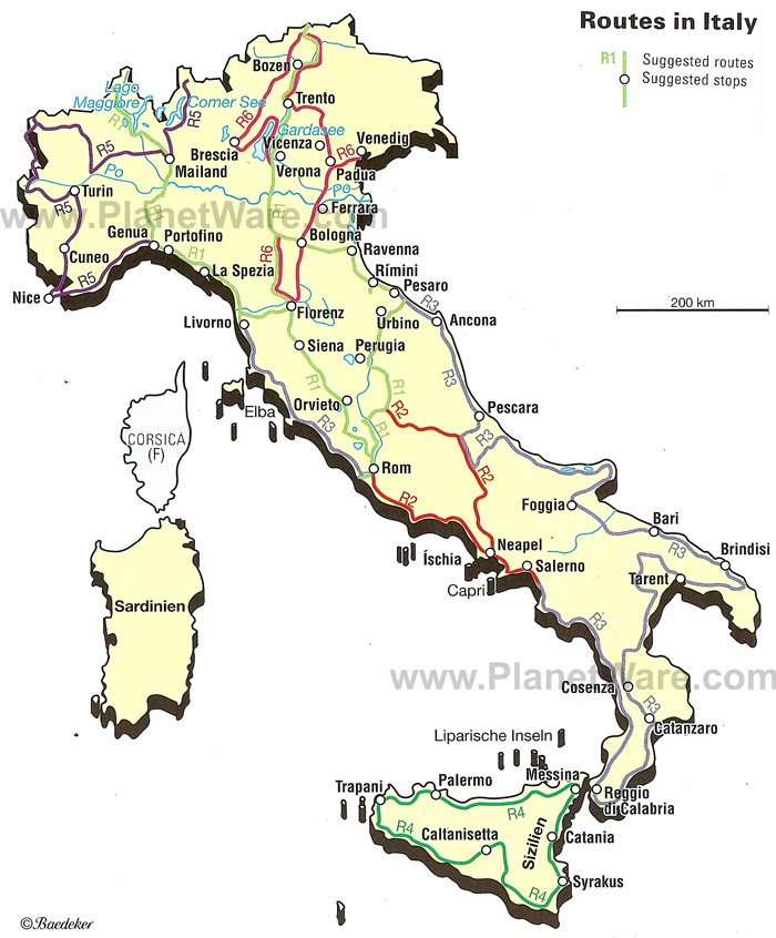 italian map in italian