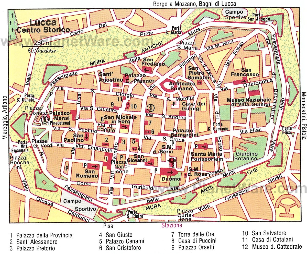 Lucca Map - Tourist Attractions