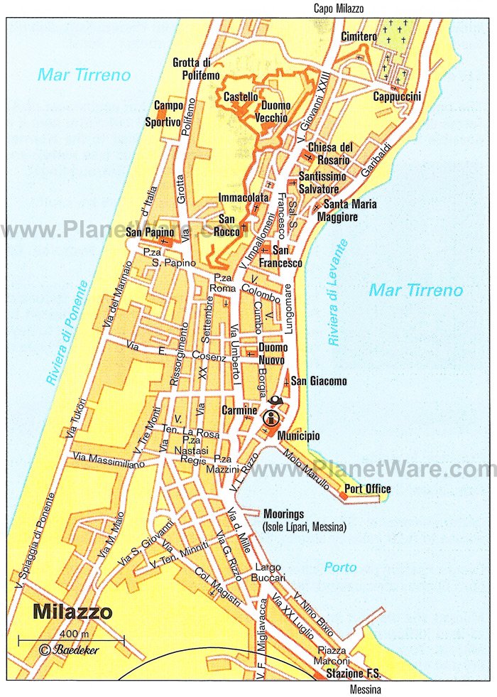 Milazzo Map - Tourist Attractions