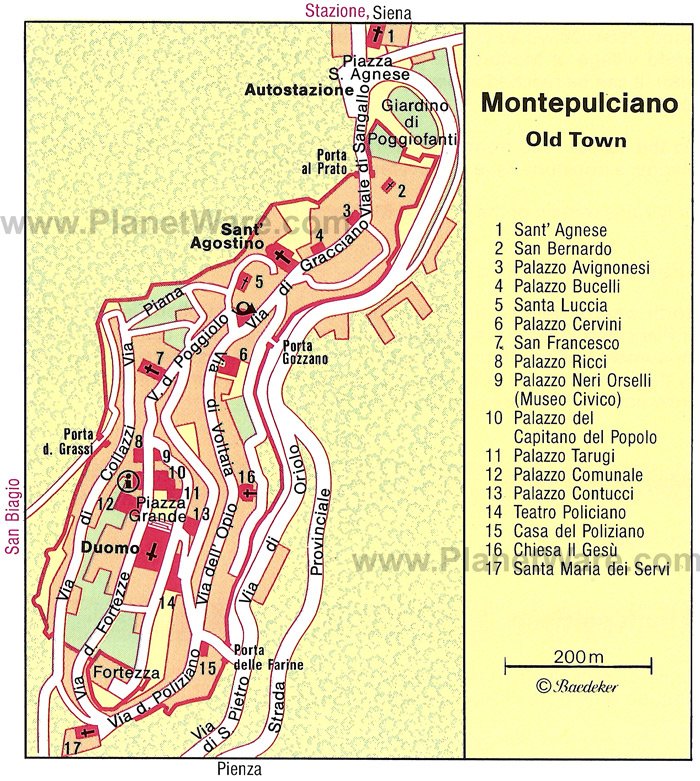 Montepulciano Map - Tourist Attractions
