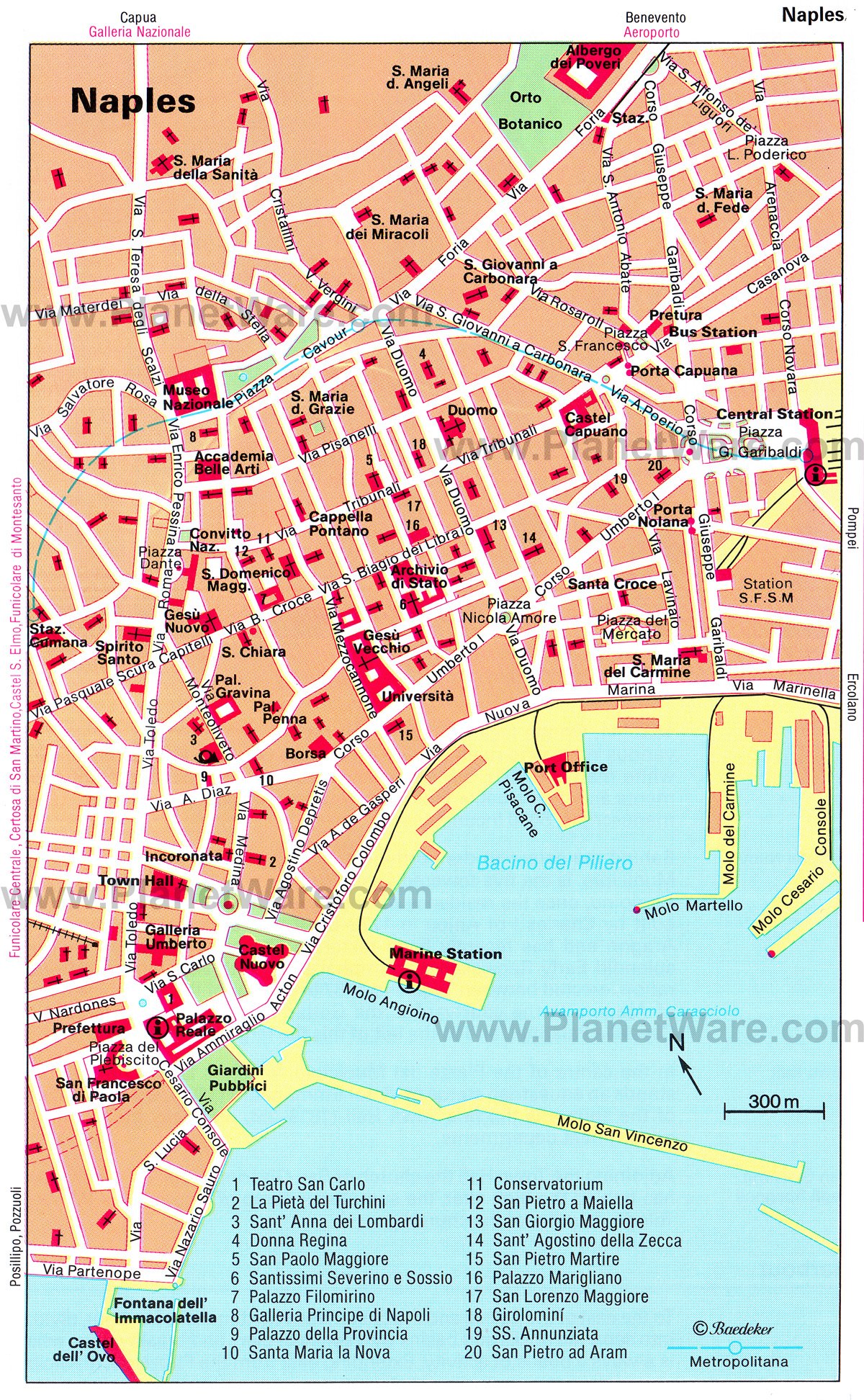 Naples Map - Tourist Attractions