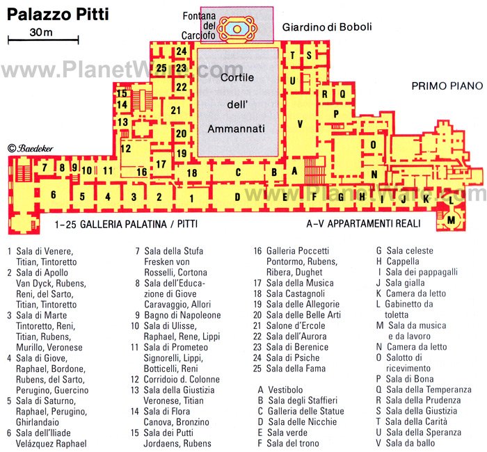 Palazzo Pitti - Floor plan map