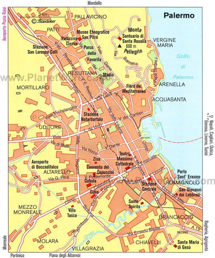 tourist map of palermo italy