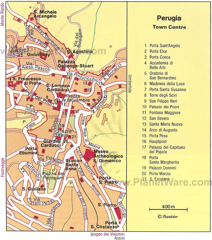 Perugia Map - Tourist Attractions