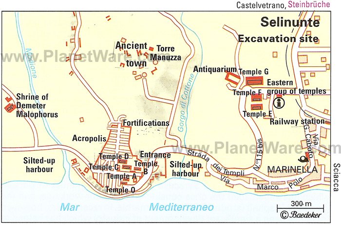 Selinunte - Excavation site map