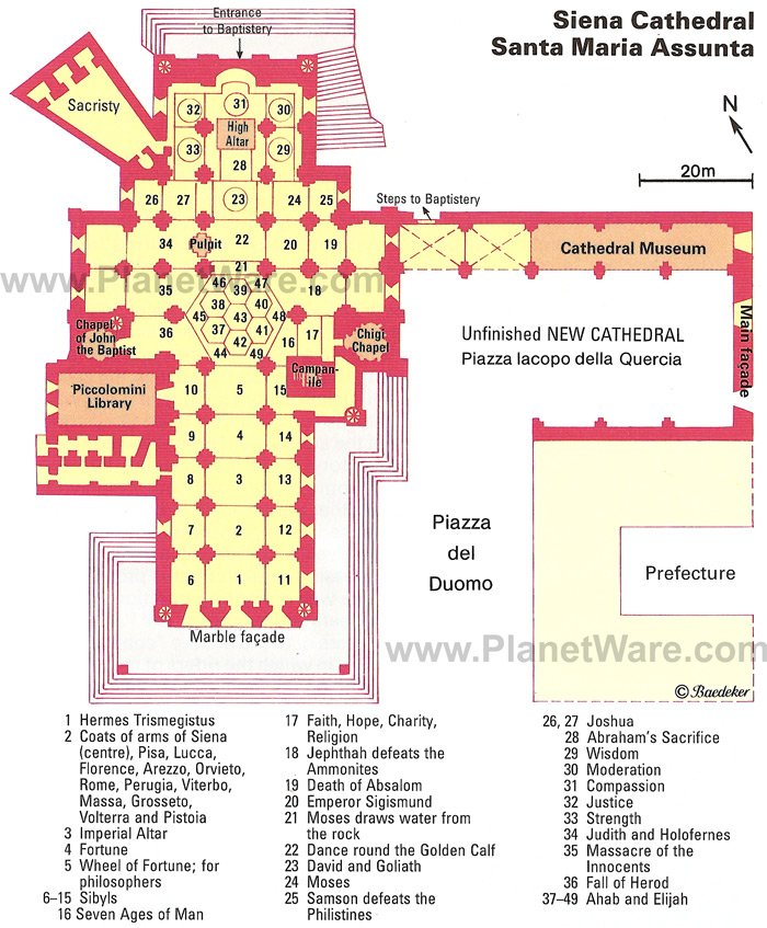 Siena Cathedral - Floor plan map