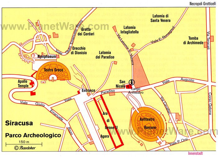 Syracuse - Parco Archeologico - Site map
