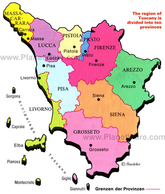 Tuscany Map - Tourist Attractions