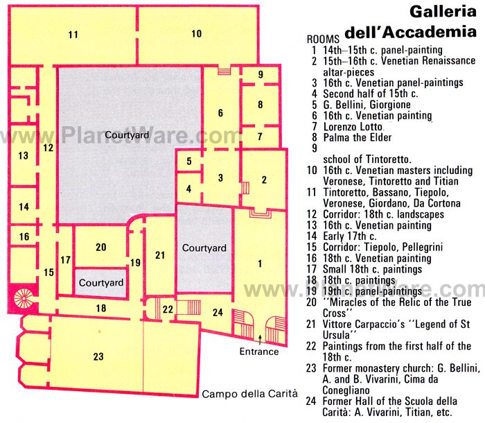 ونیز - Galleria dell'Accademia - نقشه پلان طبقه