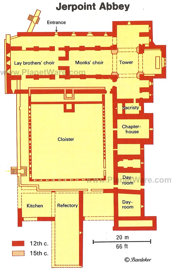 Jerpoint Abbey - Floor plan map