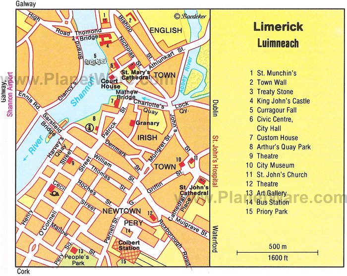 Limerick Map - Tourist Attractions