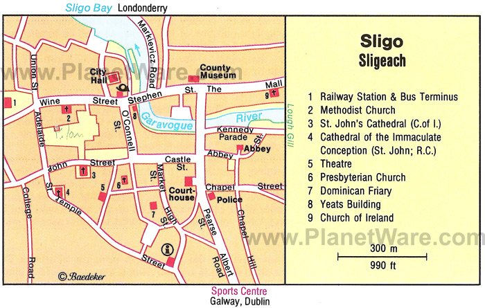 Sligo Map - Tourist Attractions