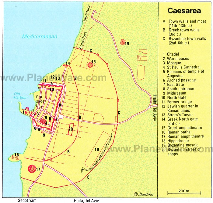 Caesarea Map - Tourist Attractions