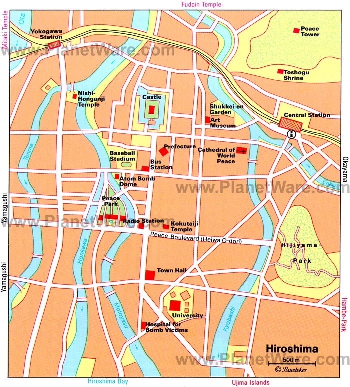 hiroshima tourist attractions map