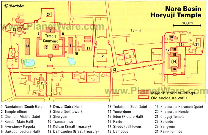 Nara Basin - Horyuji Temple - Floor plan map