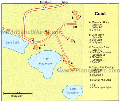 Coba map - Site map