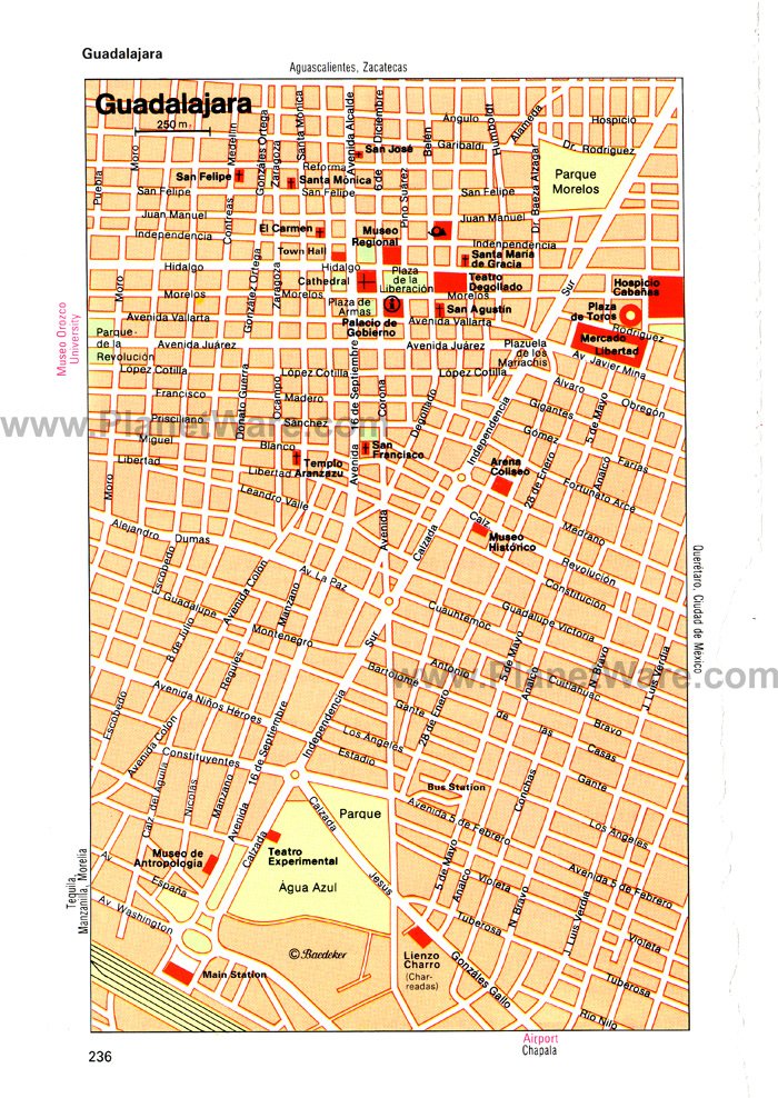 Guadalajara Map - Tourist Attractions