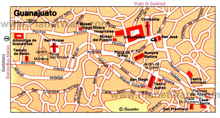 Guanajuato Map - Tourist Attractions