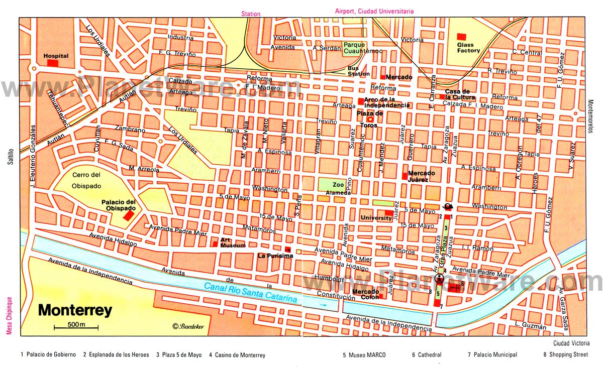 Monterrey Map - Tourist Attractions