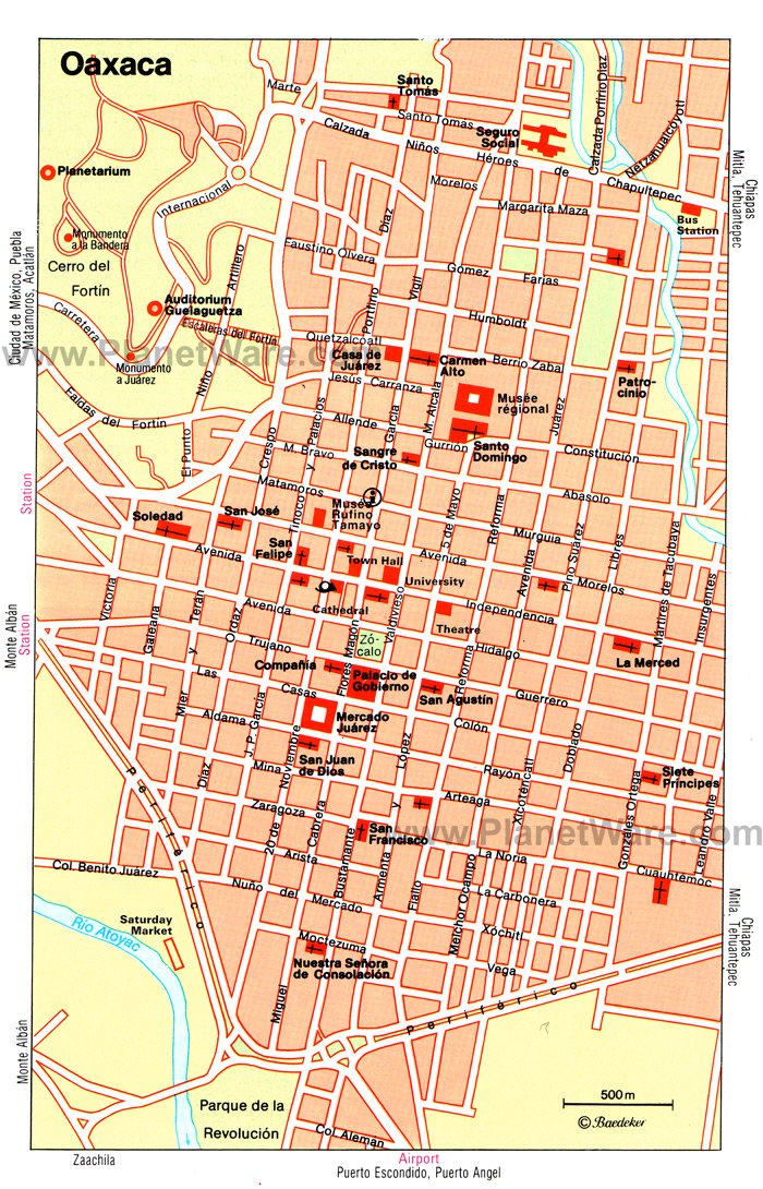 Oaxaca Map - Tourist Attractions