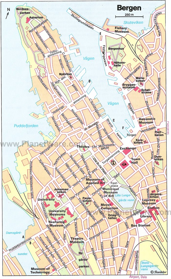 Bergen Map - Tourist Attractions