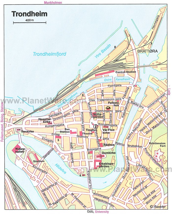 Trondheim Map - Tourist Attractions