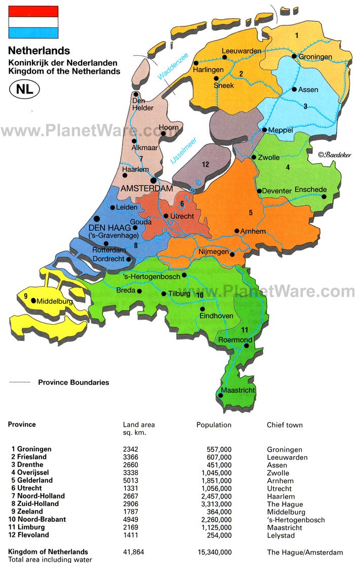 Map Of Kingdom Of The Netherlands Planetware