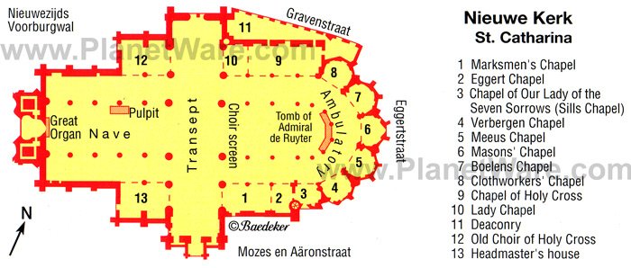 Nieuwe Kerk in Amsterdam- St Catherine - Floor plan map