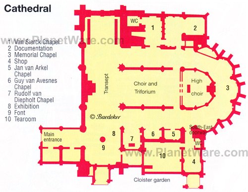 Utrecht Cathedral - Floor plan map