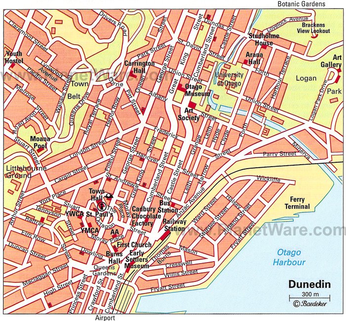 Dunedin Map - Tourist Attractions