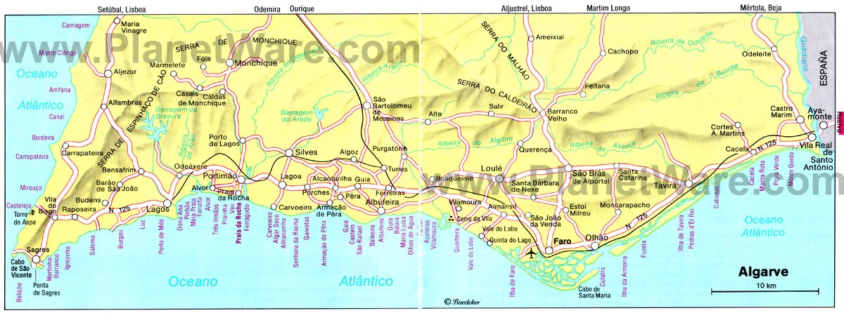 Map of Algarve