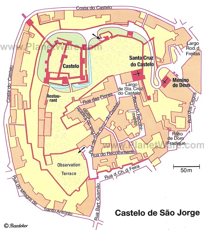 Castelo de Sao Jorge - Floor plan map