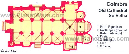 Coimbra - Old Cathedral - Floor plan map