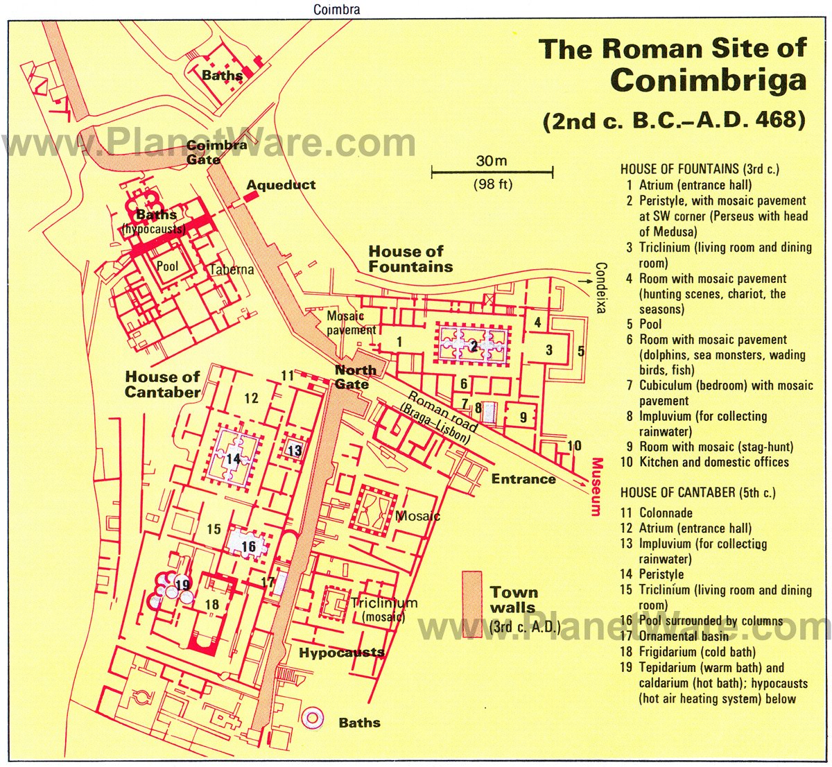 Conimbriga - Roman Site Map