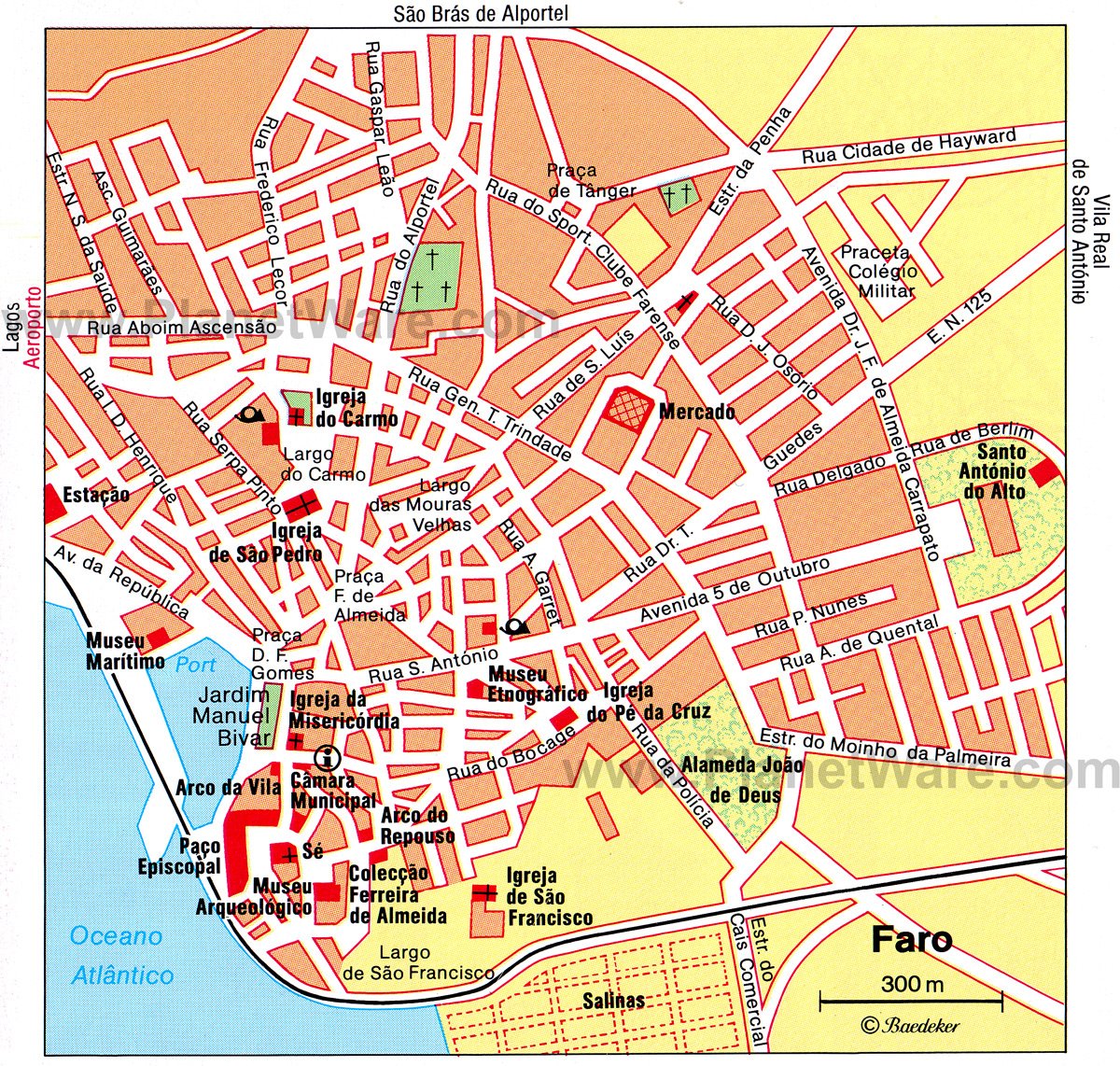 Faro Map - Tourist Attractions