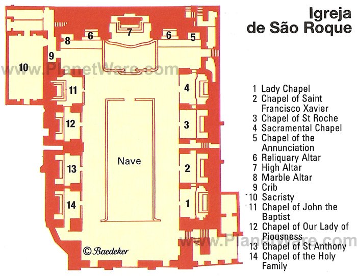 Igreja de Sao Roque - Floor plan map