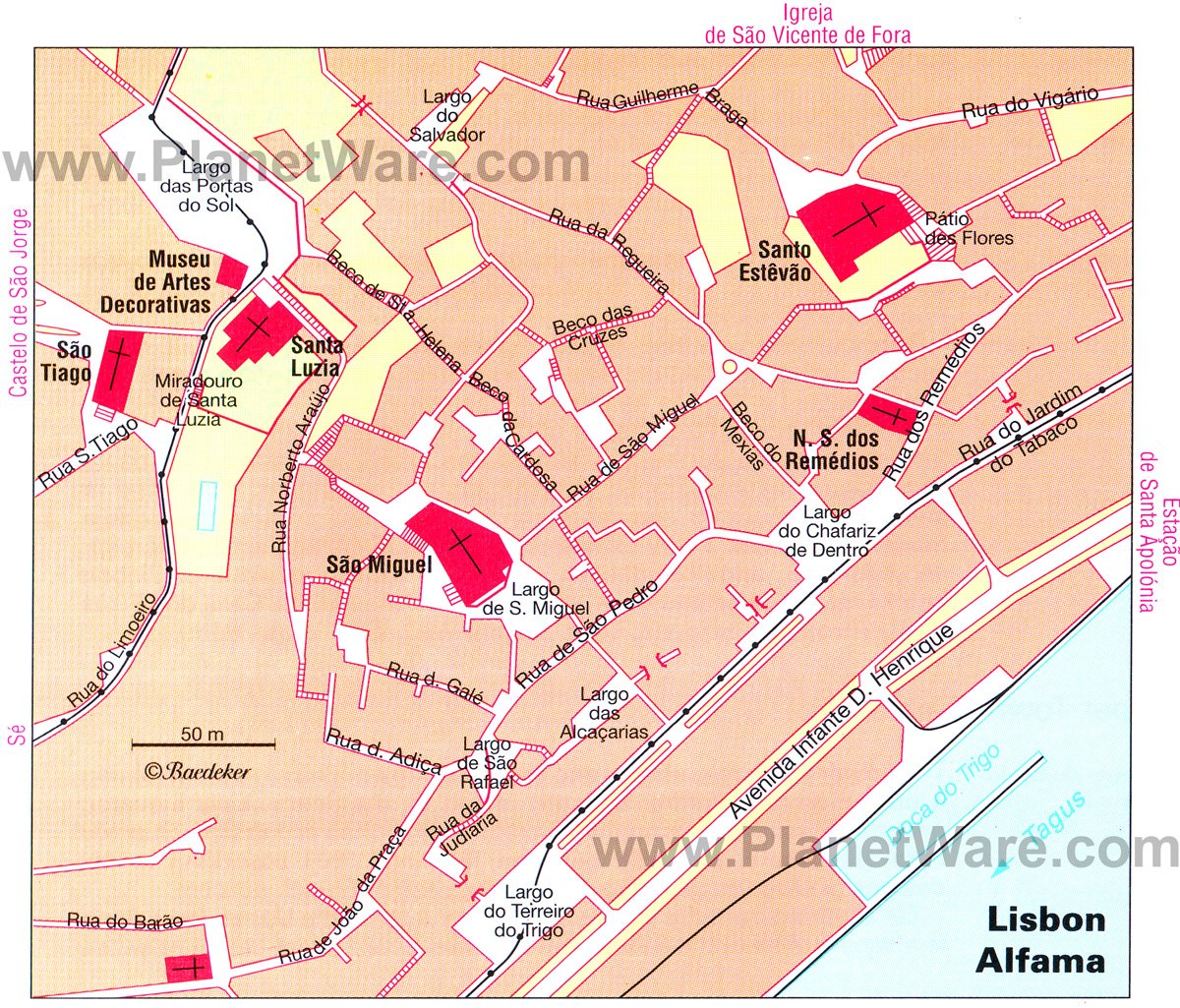 Lisbon Alfama map - Tourist attractions