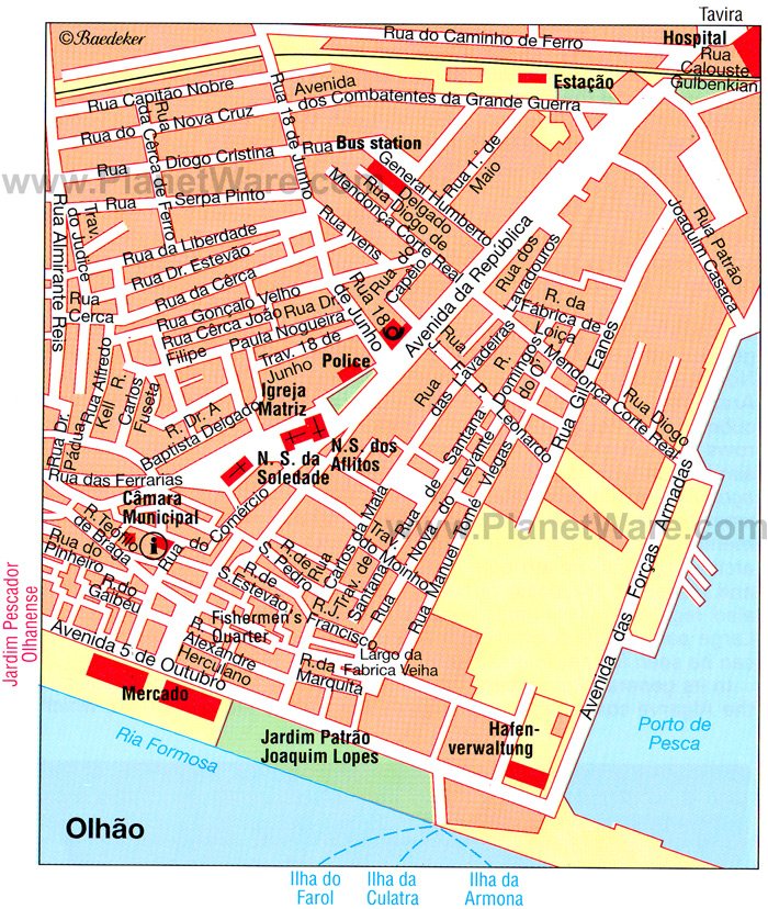Olhao Map - Tourist Attractions