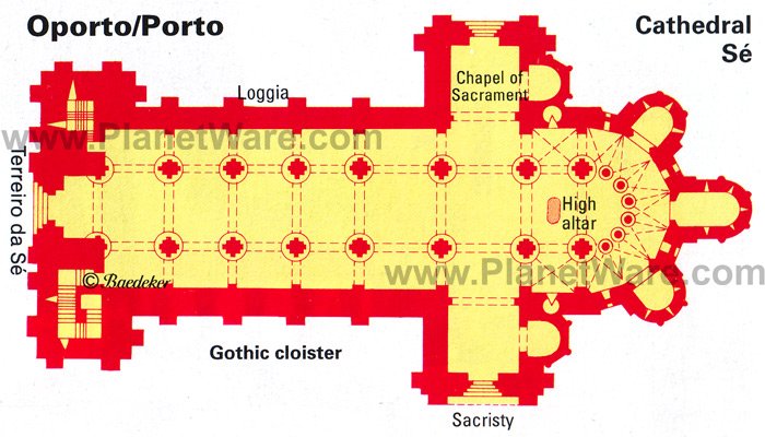 Oporto Cathedral - Floor plan map
