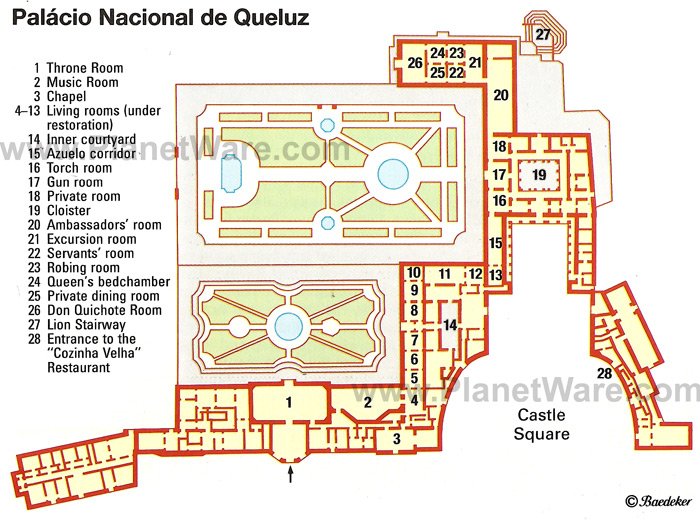 Palacio Nacional de Queluz - Floor plan map
