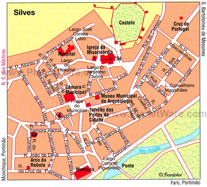 Silves Map - Tourist Attractions